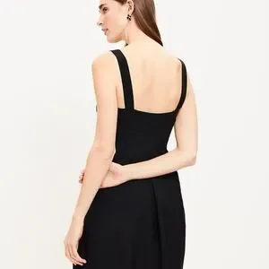 LOFT | Dresses | Black Corset Seamed Flare Dress | Poshmark